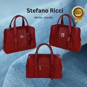 NEW Stefano Ricci  Calfskin Leather Tote Bag RED LETHER 100% AUTHENTIC